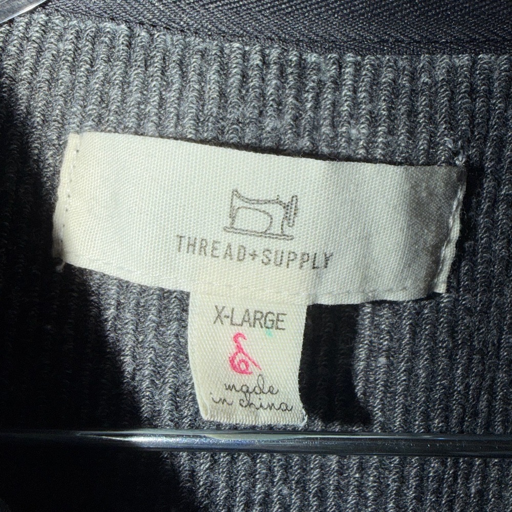 Thread & Supply Charcoal Ribbed Button-Up Cardigan Jacket - Picture 3 of 3